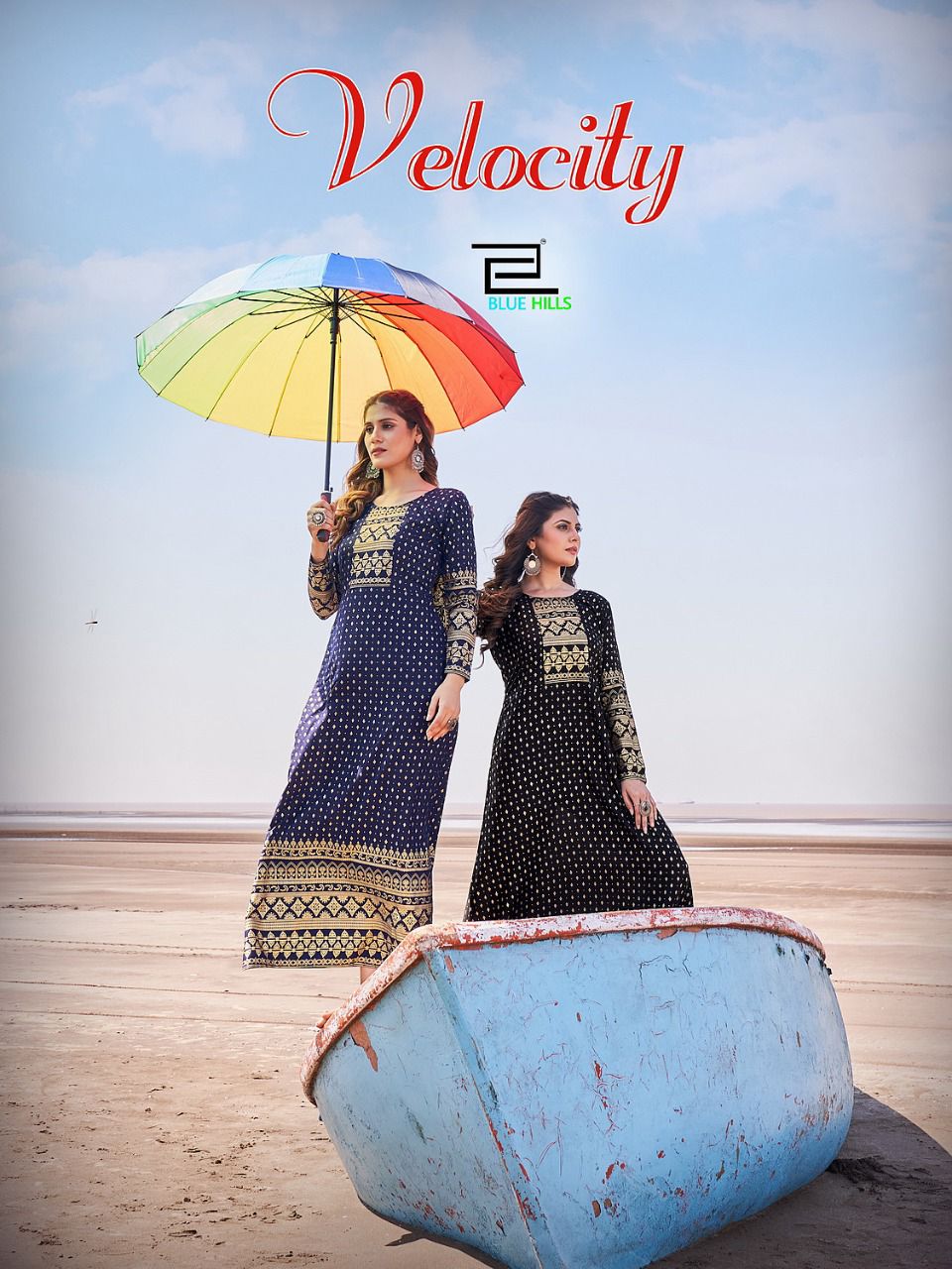 Blue Hills Velocity Festive Wear Printed Wholesale Anarkali Kurtis Catalog